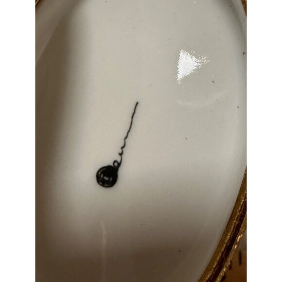 VTG Limoges ND Peint Main Hand-Painted Porcelain Trinket Box Sienna Cat signed - Picture 15 of 16